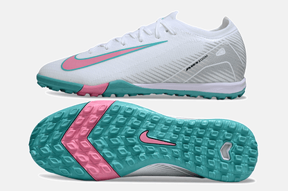 Chuteira Society Nike Air Zoom Mercurial Vapor 16 Elite TF - Branca, Azul e Rosa - Tevo Sports SPORT*