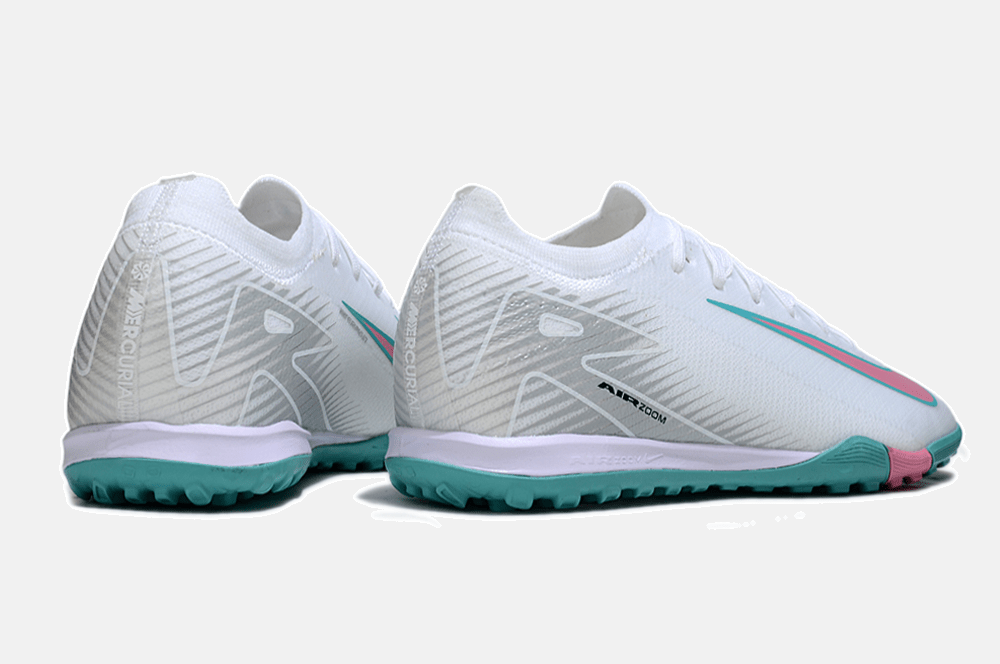 Chuteira Society Nike Air Zoom Mercurial Vapor 16 Elite TF - Branca, Azul e Rosa - Tevo Sports SPORT*