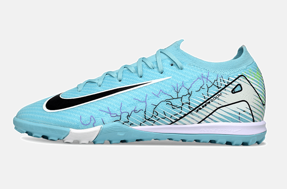 Chuteira Society Nike Air Zoom Mercurial Vapor 16 Elite TF - Branca e Azul - Tevo Sports SPORT*