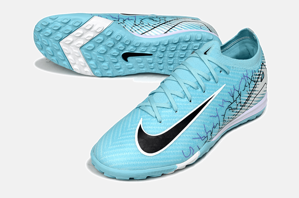 Chuteira Society Nike Air Zoom Mercurial Vapor 16 Elite TF - Branca e Azul - Tevo Sports SPORT*