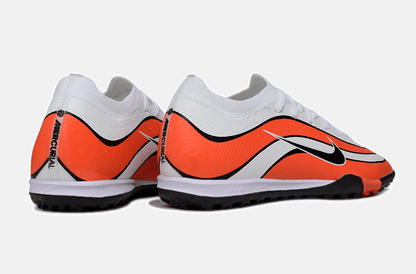 Chuteira Society Nike Air Zoom Mercurial Vapor 16 Elite TF - Branca e Laranja - Tevo Sports SPORT*