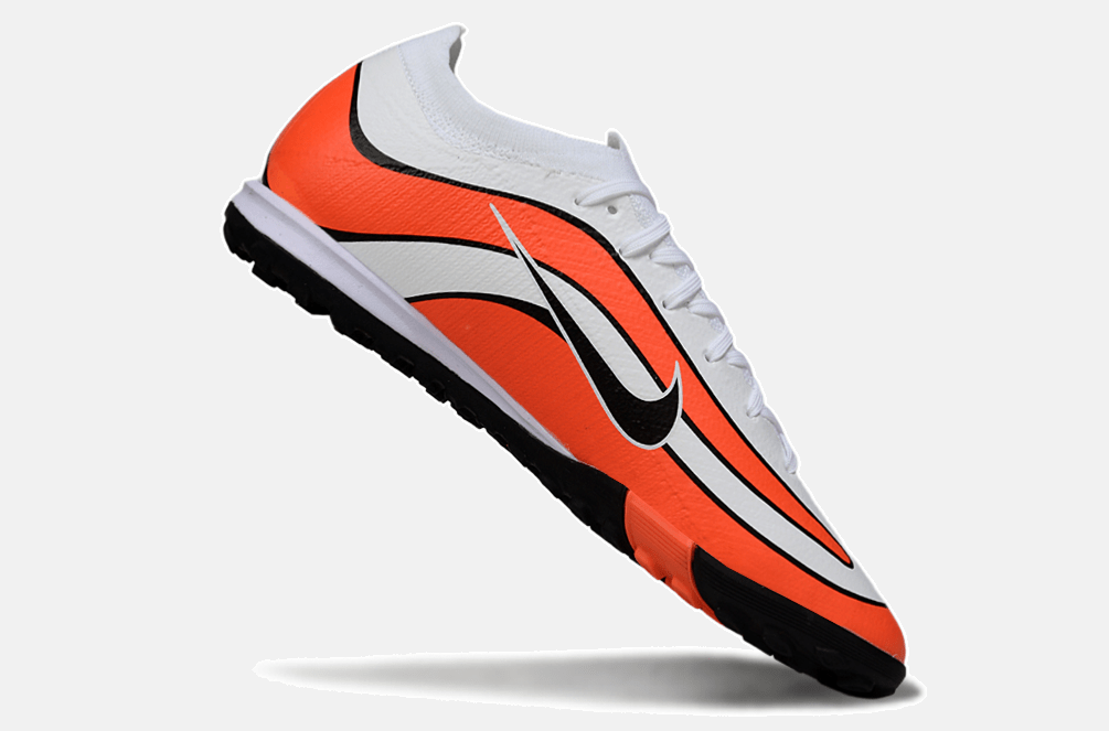 Chuteira Society Nike Air Zoom Mercurial Vapor 16 Elite TF - Branca e Laranja - Tevo Sports SPORT*