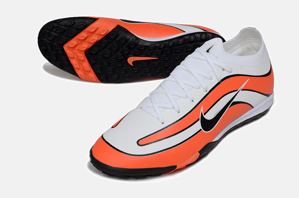 Chuteira Society Nike Air Zoom Mercurial Vapor 16 Elite TF - Branca e Laranja - Tevo Sports SPORT*