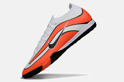 Chuteira Society Nike Air Zoom Mercurial Vapor 16 Elite TF - Branca e Laranja - Tevo Sports SPORT*