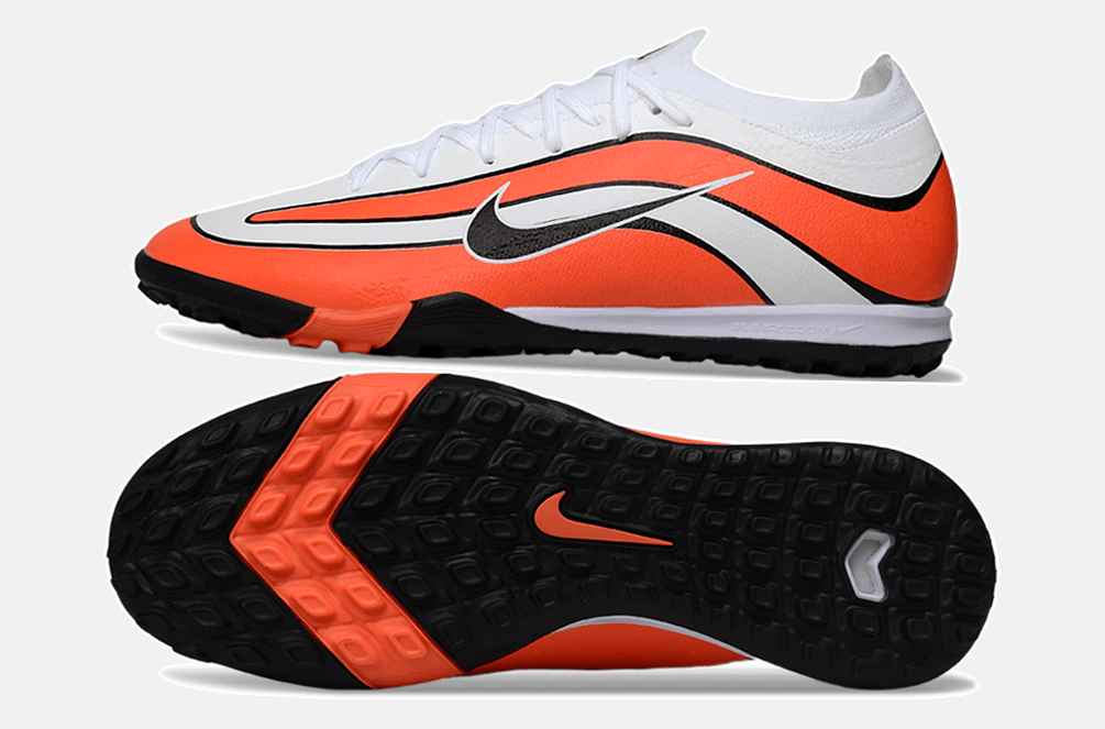 Chuteira Society Nike Air Zoom Mercurial Vapor 16 Elite TF - Branca e Laranja - Tevo Sports SPORT*