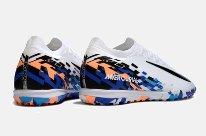 Chuteira Society Nike Air Zoom Mercurial Vapor 16 Elite TF - Branca, Preta e Azul - imagem 7