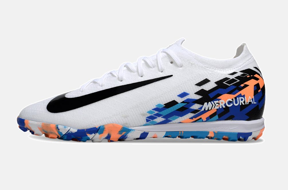 Chuteira Society Nike Air Zoom Mercurial Vapor 16 Elite TF - Branca, Preta e Azul - imagem 4
