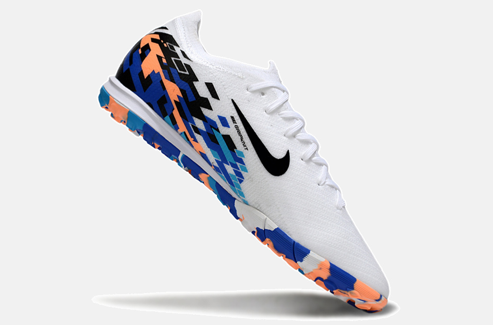 Chuteira Society Nike Air Zoom Mercurial Vapor 16 Elite TF - Branca, Preta e Azul - imagem 6