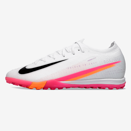 Chuteira Society Nike Air Zoom Mercurial Vapor 16 Elite TF - Branca, Rosa e Laranja - Tevo Sports SPORT*