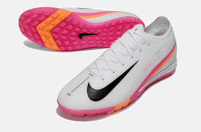Chuteira Society Nike Air Zoom Mercurial Vapor 16 Elite TF - Branca, Rosa e Laranja - Tevo Sports SPORT*
