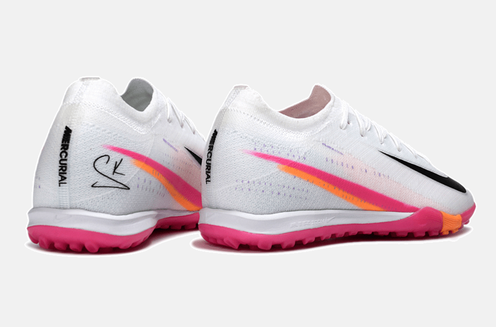 Chuteira Society Nike Air Zoom Mercurial Vapor 16 Elite TF - Branca, Rosa e Laranja - Tevo Sports SPORT*