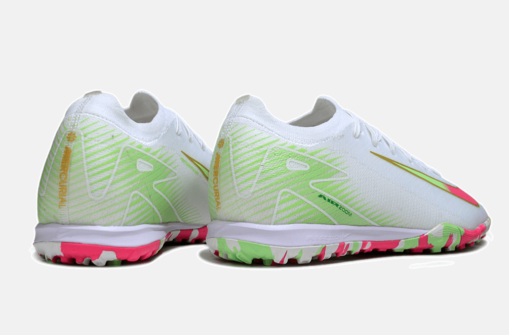 Chuteira Society Nike Air Zoom Mercurial Vapor 16 Elite TF - Branca, Verde e Rosa - Tevo Sports SPORT*