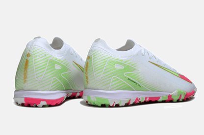 Chuteira Society Nike Air Zoom Mercurial Vapor 16 Elite TF - Branca, Verde e Rosa - Tevo Sports SPORT*