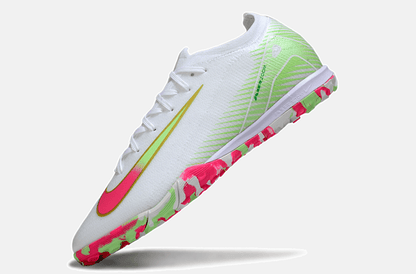 Chuteira Society Nike Air Zoom Mercurial Vapor 16 Elite TF - Branca, Verde e Rosa - Tevo Sports SPORT*
