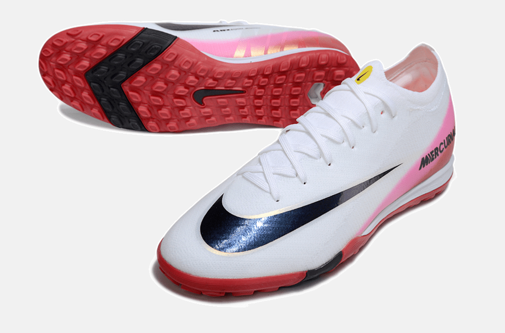 Chuteira Society Nike Air Zoom Mercurial Vapor 16 Elite TF - Branca, Vermelha e Rosa - Fear Nothing Pack - Tevo Sports SPORT*