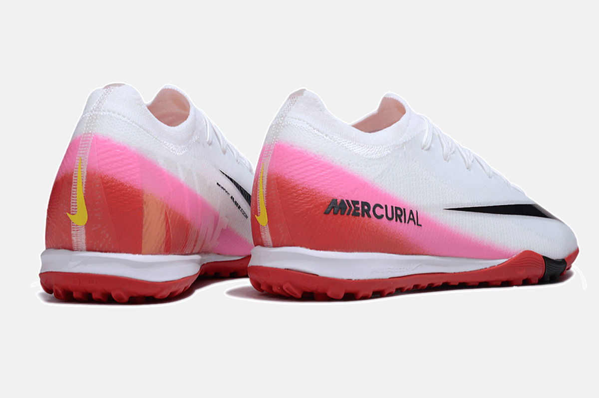 Chuteira Society Nike Air Zoom Mercurial Vapor 16 Elite TF - Branca, Vermelha e Rosa - Fear Nothing Pack - Tevo Sports SPORT*