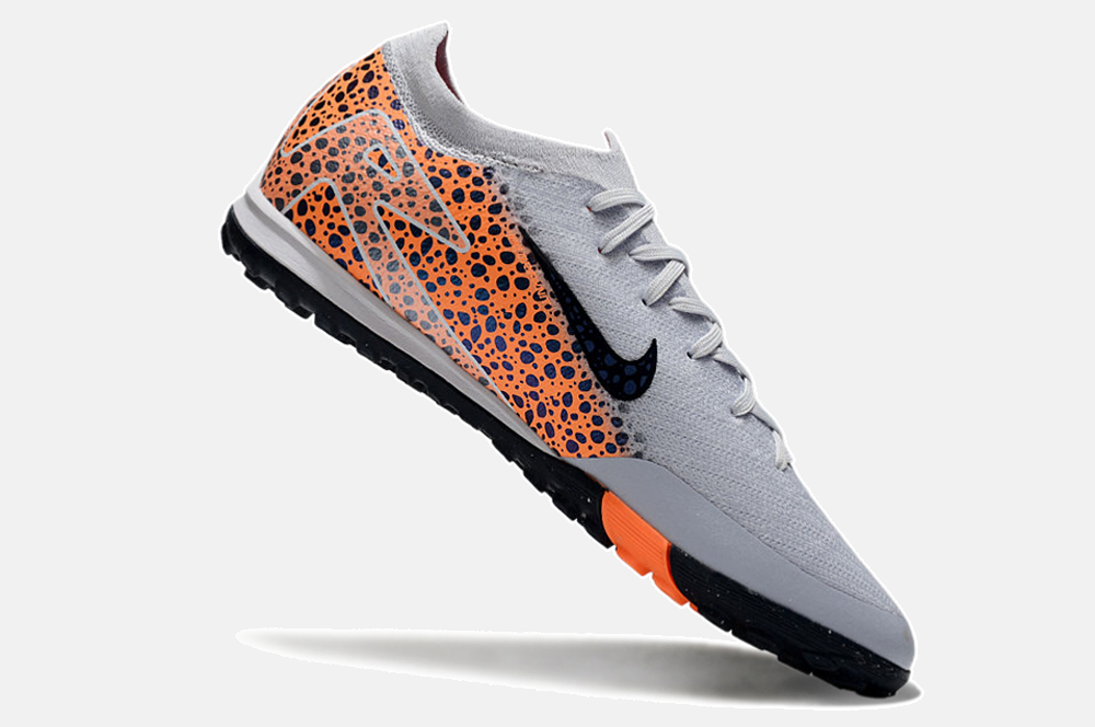 Chuteira Society Nike Air Zoom Mercurial Vapor 16 Elite TF - Cinza e Laranja - vista traseira