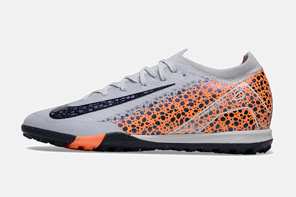 Chuteira Society Nike Air Zoom Mercurial Vapor 16 Elite TF - Cinza e Laranja - imagem 7