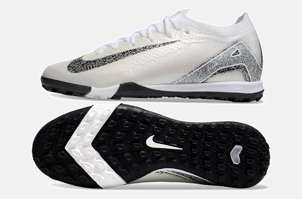 Chuteira Society Nike Air Zoom Mercurial Vapor 16 Elite TF - Prata e Preto - vista traseira