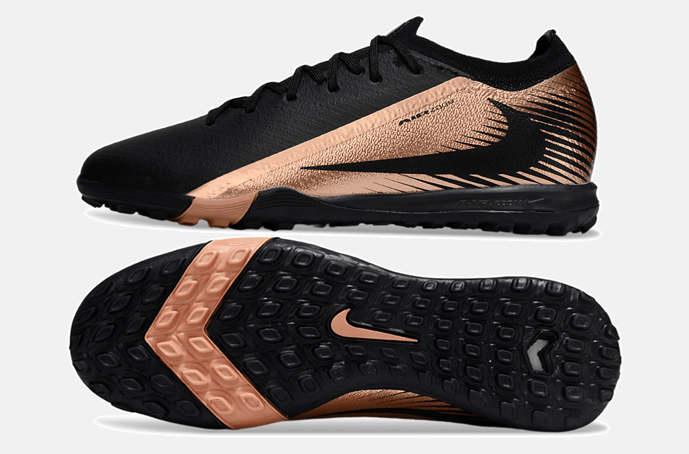 Chuteira Society Nike Air Zoom Mercurial Vapor 16 Elite TF - Preta e Bronze - Tevo Sports SPORT*