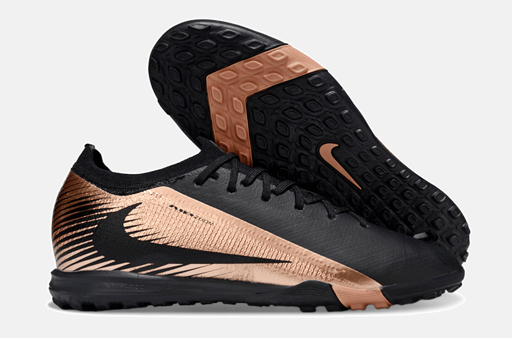 Chuteira Society Nike Air Zoom Mercurial Vapor 16 Elite TF - Preta e Bronze - Tevo Sports SPORT*