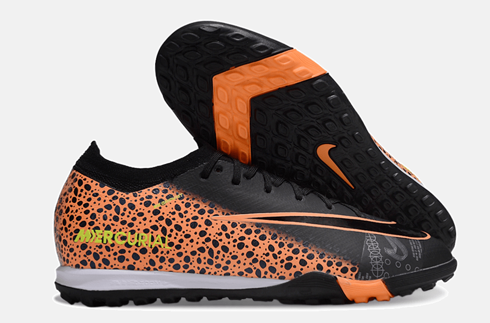 Chuteira Society Nike Air Zoom Mercurial Vapor 16 Elite TF - Preta e Laranja - Tevo Sports SPORT*