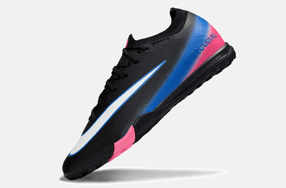 Chuteira Society Nike Air Zoom Mercurial Vapor 16 Elite TF - Preta, Rosa e Azul - Tevo Sports SPORT*