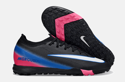 Chuteira Society Nike Air Zoom Mercurial Vapor 16 Elite TF - Preta, Rosa e Azul - Tevo Sports SPORT*