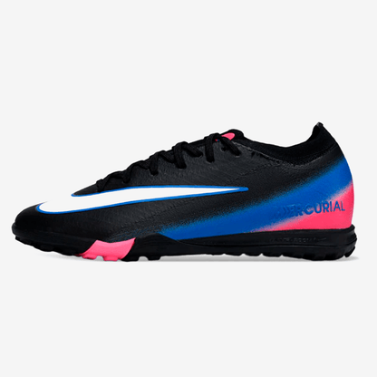 Chuteira Society Nike Air Zoom Mercurial Vapor 16 Elite TF - Preta, Rosa e Azul - Tevo Sports SPORT*