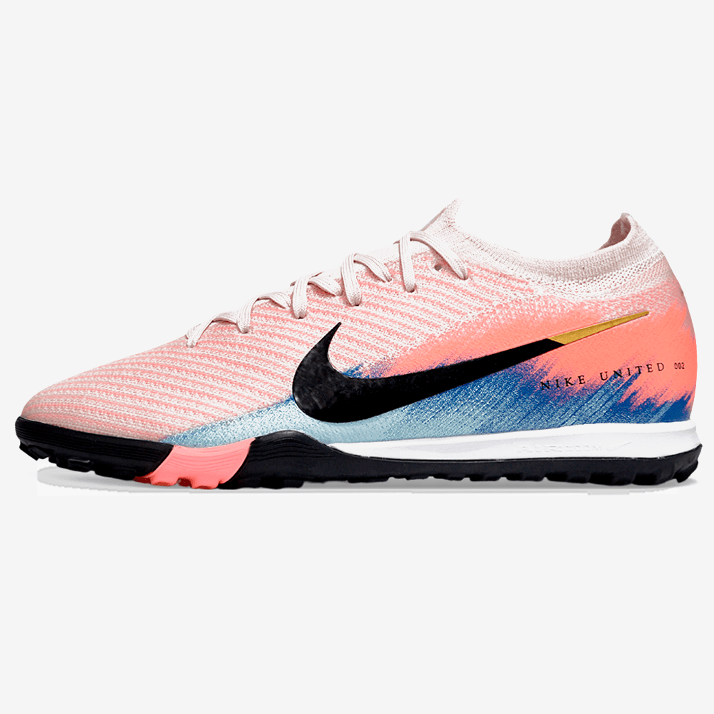 Chuteira Society Nike Air Zoom Mercurial Vapor 16 Elite TF - Rosa, Azul e Preta - United 02 Pack - Tevo Sports SPORT*