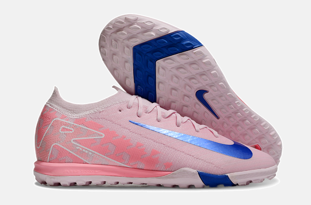 Chuteira Society Nike Air Zoom Mercurial Vapor 16 Elite TF - Rosa e Azul - imagem 9