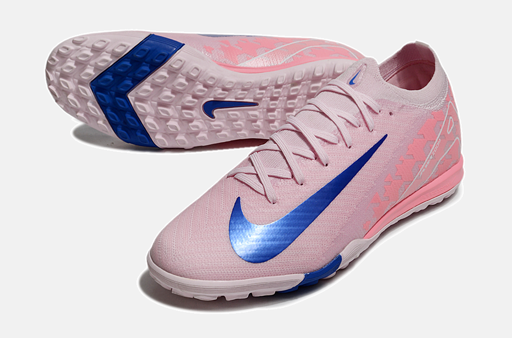 Chuteira Society Nike Air Zoom Mercurial Vapor 16 Elite TF - Rosa e Azul - imagem 4
