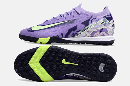 Chuteira Society Nike Air Zoom Mercurial Vapor 16 Elite TF - Roxa e Verde - vista traseira