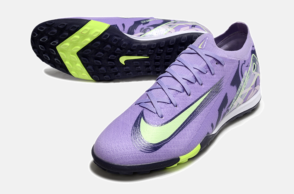 Chuteira Society Nike Air Zoom Mercurial Vapor 16 Elite TF - Roxa e Verde - detalhe