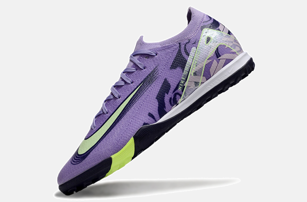 Chuteira Society Nike Air Zoom Mercurial Vapor 16 Elite TF - Roxa e Verde - imagem 5