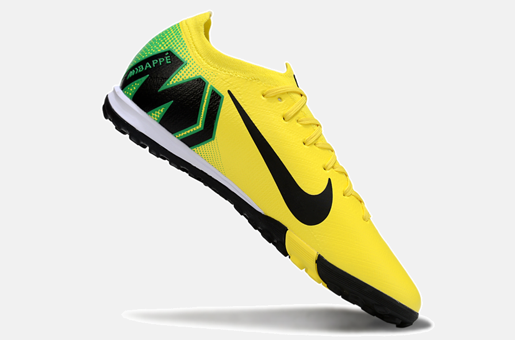 Chuteira Society Nike Air Zoom Mercurial Vapor 16 Killian Mbappe Elite TF - Amarela, Verde e Preta - imagem 5