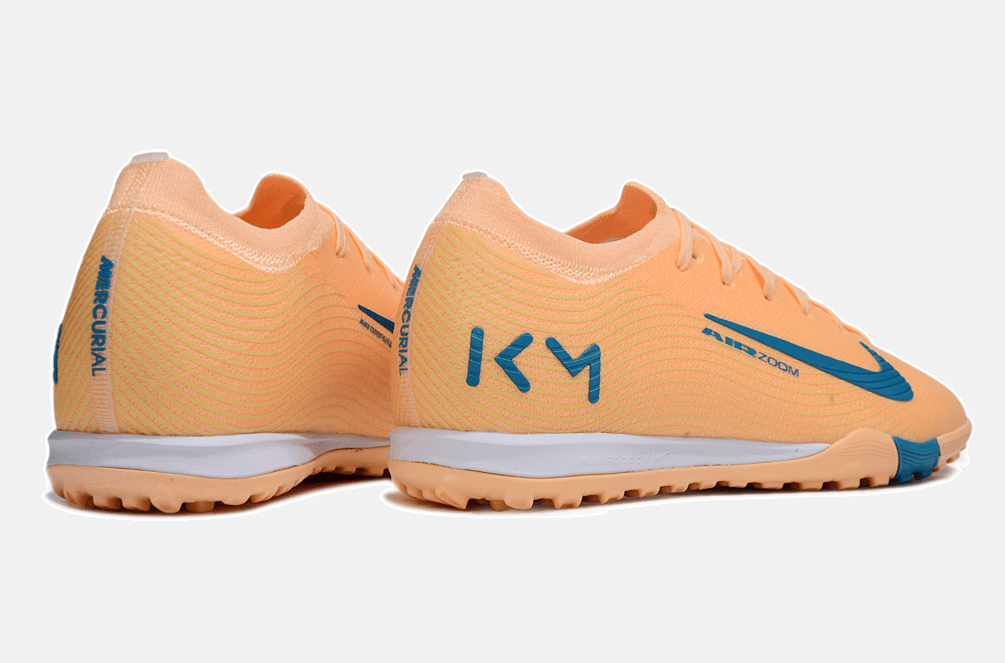 Chuteira Society Nike Air Zoom Mercurial Vapor 16 Killian Mbappe Elite TF - Laranja e Azul - Tevo Sports SPORT*