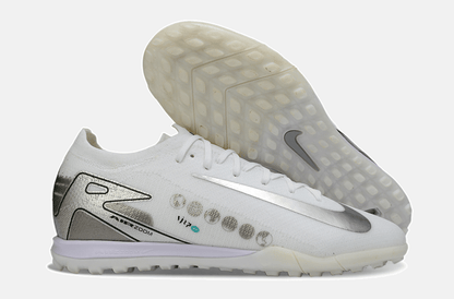 Chuteira Society Nike Air Zoom Mercurial Vapor 16 Vini JR Elite TF - Branca e Cinza - Tevo Sports SPORT*