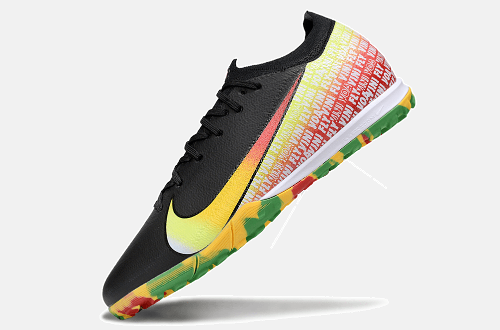 Chuteira Society Nike Air Zoom Mercurial Vapor 16 Vini Jr Elite TF - Preta, Verde e Amarela - Tevo Sports SPORT*