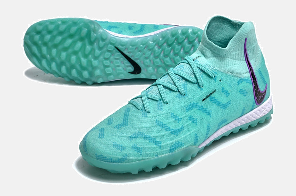 Chuteira Society Nike Phantom Luna II TF - Azul, Preta e Roxa - detalhe