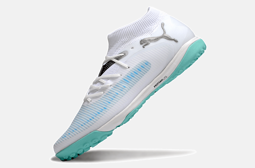 Chuteira Society Puma Future 8 TF - Branca e Azul - Tevo Sports SPORT*