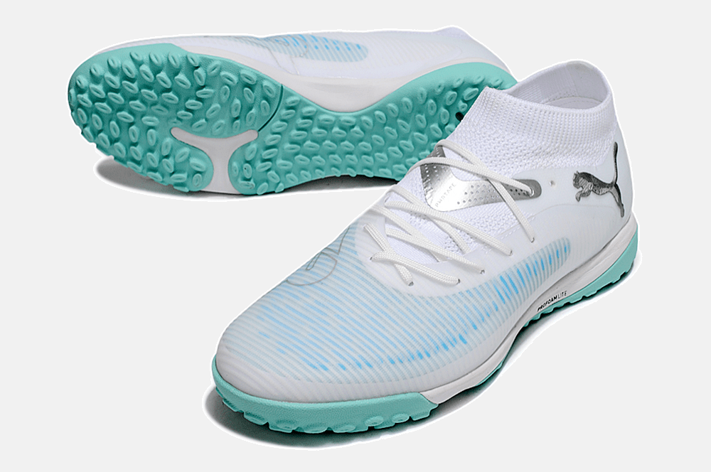 Chuteira Society Puma Future 8 TF - Branca e Azul - Tevo Sports SPORT*