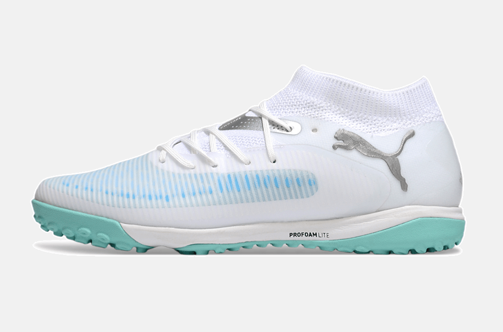 Chuteira Society Puma Future 8 TF - Branca e Azul - Tevo Sports SPORT*