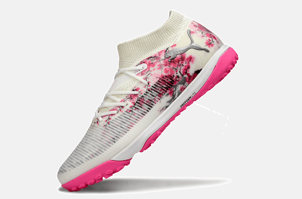 Chuteira Society Puma Future 8 TF - Branca e Rosa - Tevo Sports SPORT*