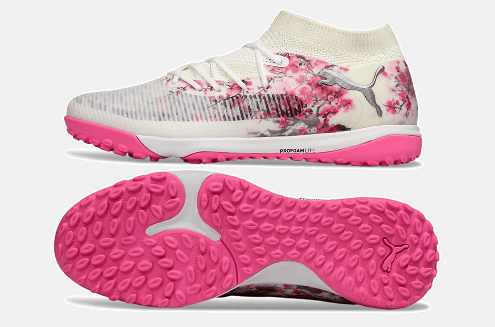 Chuteira Society Puma Future 8 TF - Branca e Rosa - Tevo Sports SPORT*