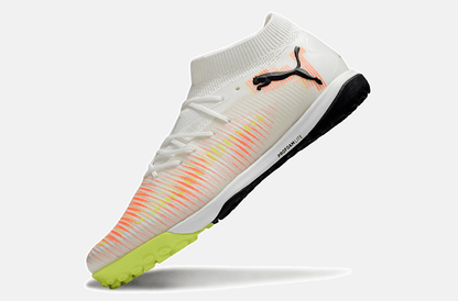 Chuteira Society Puma Future 8 TF - Branca, Laranja e Verde - Tevo Sports SPORT*
