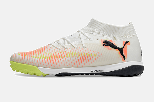 Chuteira Society Puma Future 8 TF - Branca, Laranja e Verde - Tevo Sports SPORT*