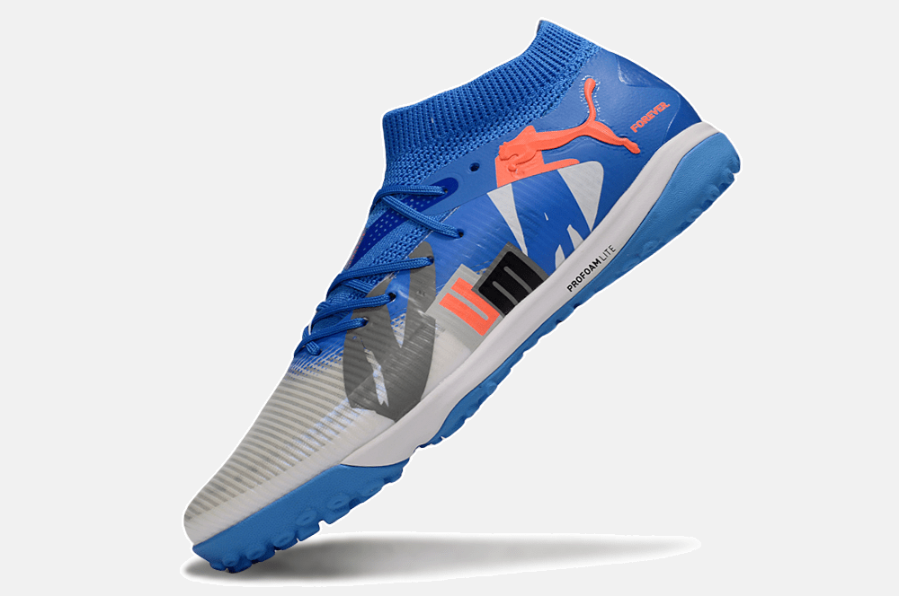 Chuteira Society Puma Future 8 TF - Cinza, Azul e Laranja - Forever Pack - Tevo Sports SPORT*