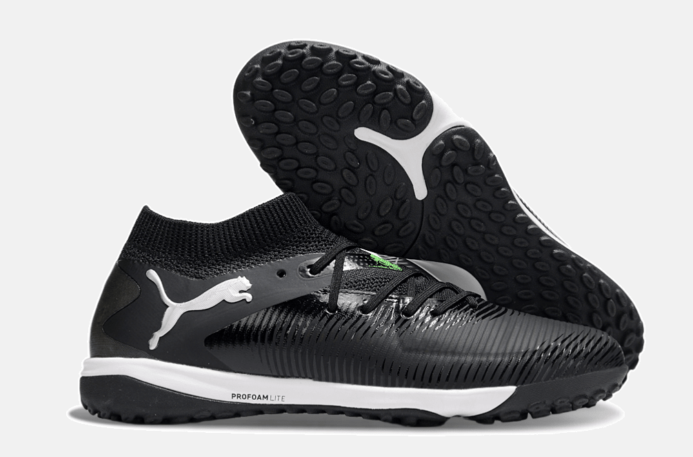 Chuteira Society Puma Future 8 TF - Preta, Branca e Verde - Eclipse Pack - Tevo Sports SPORT*