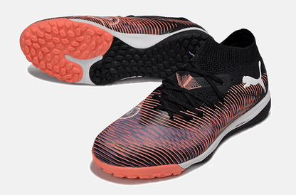 Chuteira Society Puma Future 8 TF - Preta, Roxa e Laranja - Unlimited Pack - Tevo Sports SPORT*
